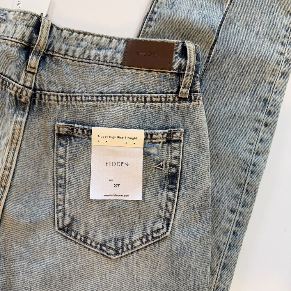 Hidden Jeans Womens 27 Tracey High Rise Straight Split Hem New - Picture 5 of 9